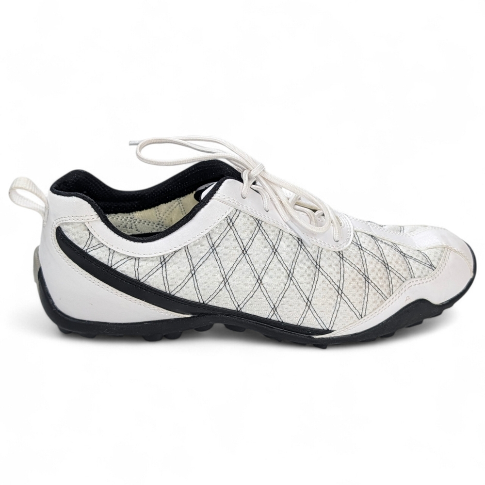 FootJoy Women's Superlite Spikeless Golf Shoes White Black Quilted #98951 US 9 M